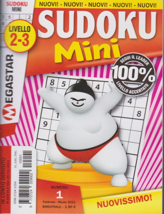 Sudoku mini - n. 1 -livello 2-3 -  febbraio - marzo 2021 - bimestrale -