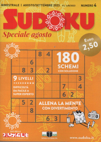Sudoku speciale agosto  - n. 4 - agosto - settembre  2023 - bimestrale
