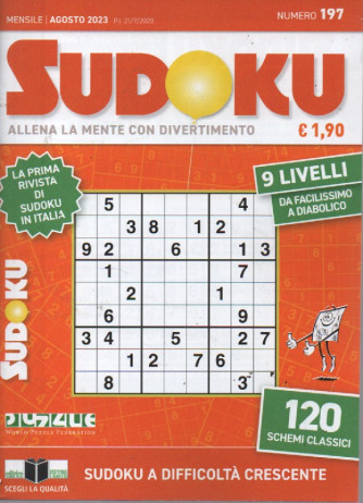 Sudoku - n. 197 - mensile - agosto    2023
