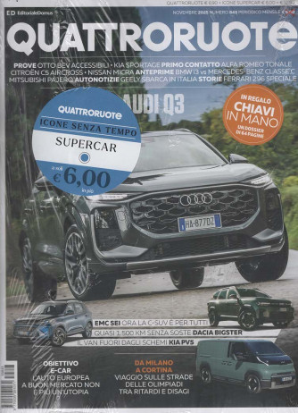 Quattroruote + Chiavi in Mano + Icone senza Tempo - Uscita n.843 - 4 Novembre 2025 - Mensile