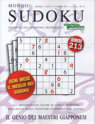 Mondo Sudoku - n. 213 - mensile -maggio   2023