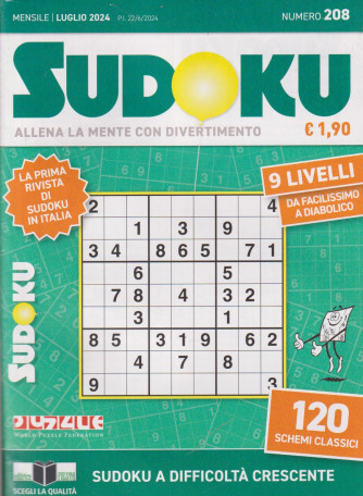 Sudoku - n. 208- mensile -luglio     2024
