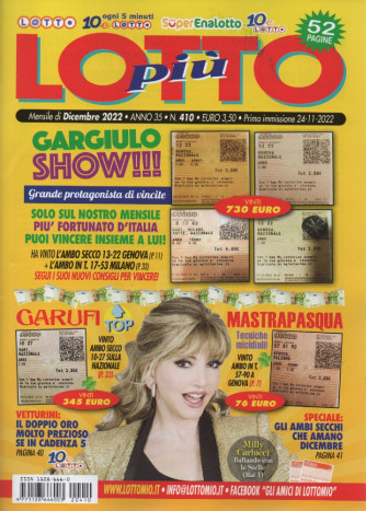 Lotto Piu' - n.410- mensile -  dicembre 2022 -52 pagine!