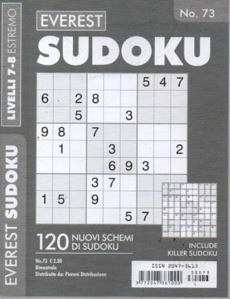 Everest Sudoku -livelli 7-8 estremo -  n. 73 - bimestrale