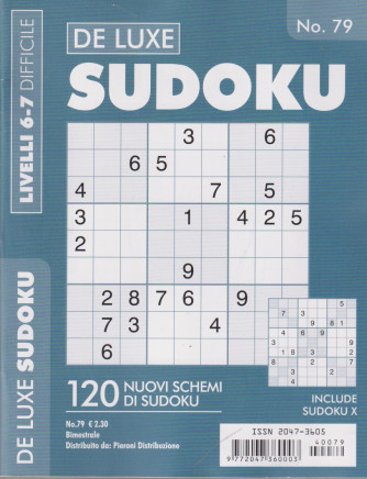 De Luxe Sudoku - n. 79 - livelli 6-7 difficile - bimestrale