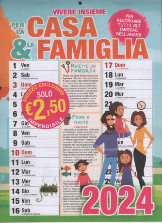 Calendario 2024 Casa & Famiglia - cm. 24 x 33