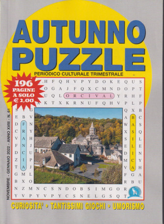 Autunno puzzle - n.61  -novembre - gennaio  2022  -Trimestrale -  196 pagine -