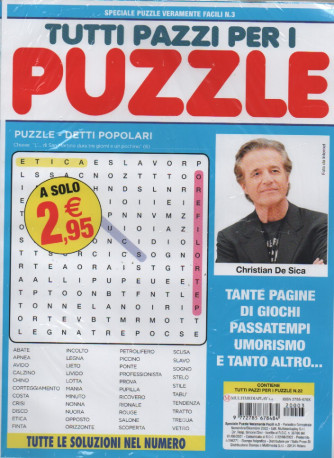 Speciale puzzle veramente facili - n. 3 - Tutti pazzi per i puzzle - n. 22 - bimestrale - novembre - dicembre 2022