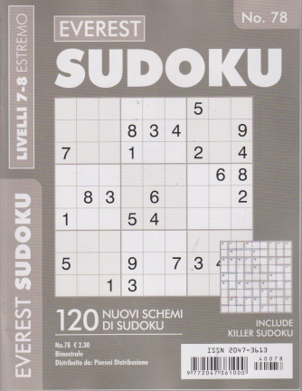 Everest Sudoku -livelli 7-8 estremo -  n. 78 - bimestrale