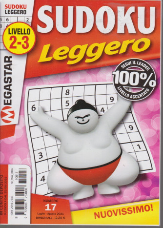 Sudoku Leggero - livello 2-3 - n. 17 -luglio - agosto  2021- bimestrale