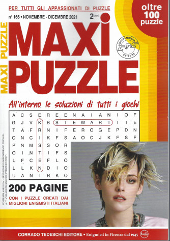 Maxi puzzle - n. 166 - novembre- dicembre 2021 - trimestrale - oltre 100 puzzle - 200 pagine