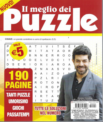 Il meglio dei puzzle -   n. 2- trimestrale - luglio/agosto/settembre 2022 - 190 pagine