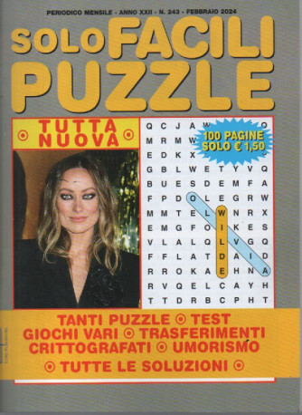 Solo facili puzzle - n. 243- febbraio  2024 - mensile - 100 pagine