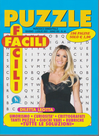 Puzzle Facili Facili - n. 44 - bimestrale -giugno - luglio  2021 - 196 pagine