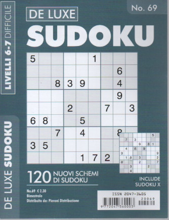 De Luxe Sudoku - n. 69 - livelli 6-7 difficile - bimestrale