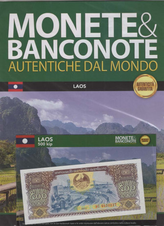 Monete & Banconote - 1 Banconota di Laos - 500 kip + Fascicolo - Uscita n.8 - 8 Novembre 2025