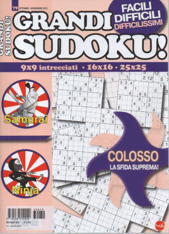 Grandi sudoku - n. 79 -ottobre - novembre   2023 - bimestrale