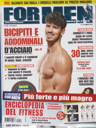 For men magazine - mensile n. 217-  marzo 2021 + Enciclopedia del fitness - 2 riviste