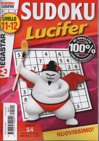 Sudoku Lucifer - n. 14 - livello 11-12 - febbraio - marzo 2023   - bimestrale