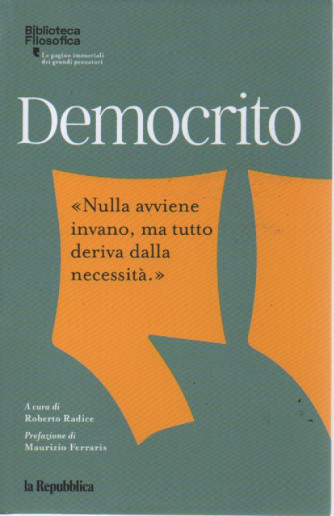 Biblioteca filosofica - Democrito  - n.29- La Repubblica
