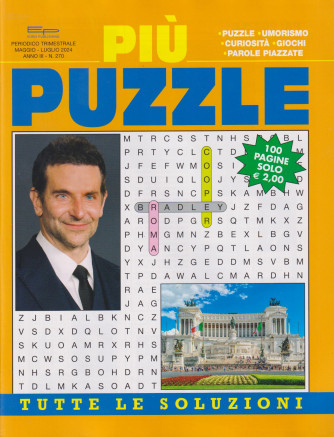Più puzzle n. 270 - periodico bimestrale -maggio - luglio  2024 - 100 pagine