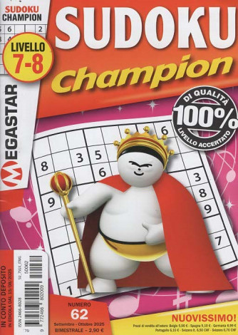 Sudoku Champion - Uscita n.62 - 13 Agosto 2025 - Bimestrale