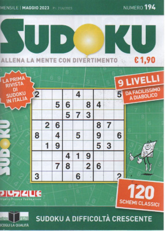 Sudoku - n. 194 - mensile - maggio  2023