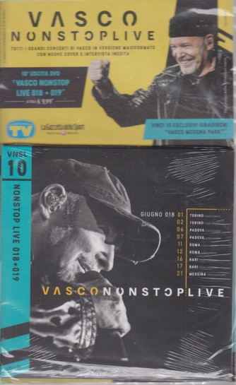 Grandi Raccolte Musicali n. 10  -Vasco nonstoplive - Vasco nonstop live 018  -Decima uscita  - - settembre 2021 -