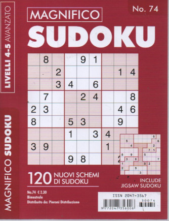 Magnifico Sudoku - n. 74 - livelli 4-5 avanzato - bimestrale