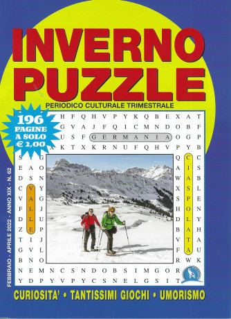 Inverno puzzle - n.61  -febbraio - aprile  2022  -Trimestrale -  196 pagine -