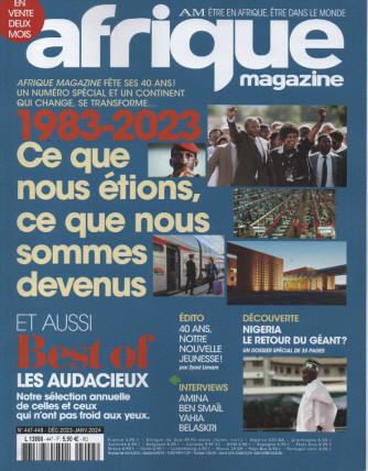 Afrique magazine - n. 447 - decembre 2023 - janvier 2024 - in lingua francese
