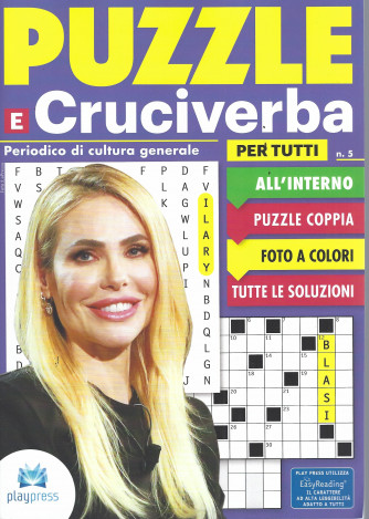 Puzzle e cruciverba per tutti  -Ilary Blasi -  n. 5 - bimestrale - 19/8/2022