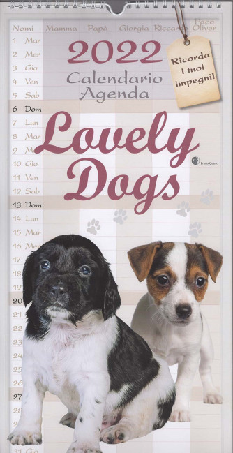 Calendario 2022 Lovely dogs cm. 22x45 con spirale