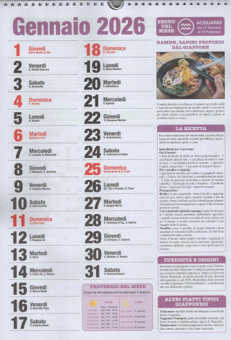 Il Calendario per la Casa 2026 (29x42 cm con spirale)