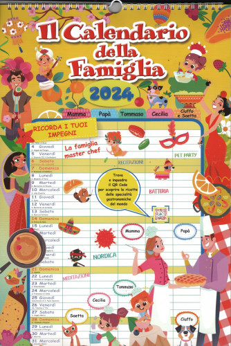 Il calendario della famiglia 2024 - cm. 29 x 45 con spirale