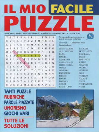 Il mio facile puzzle - n. 143 - bimestrale - febbraio - marzo 2023