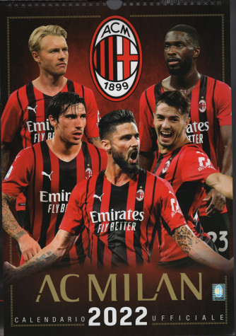 Calendario AC Milan 2022 - cm. 29 x 42 c/spirale
