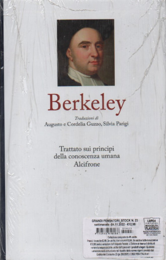 I grandi pensatori  - Berkeley -  Trattato sui principi della conoscenza umana - Alcifrone     n. 23  -      settimanale -4/11/2022 - copertina rigida