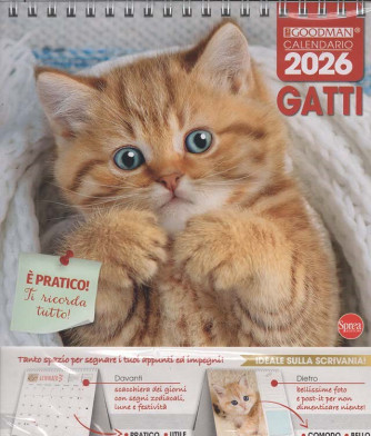 Calendario da Tavolo Gatti 2026 (17x20 cm con spirale)