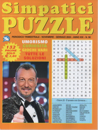 Simpatici puzzle - n. 56 - trimestrale - novembre - gennaio 2024 - 132 pagine
