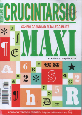 Crucintarsio maxi - n. 92 -marzo - aprile 2024 - trimestrale