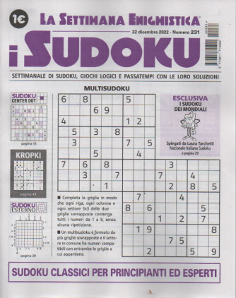 La settimana enigmistica - i sudoku - n.231 - 22 dicembre 2022 - settimanale