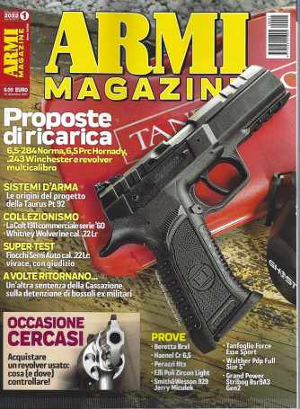 Armi magazine - n. 1 -gennaio 2022 - mensile