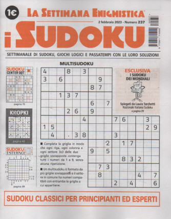 La settimana enigmistica - i sudoku - n.237 -2 febbraio  2023 - settimanale