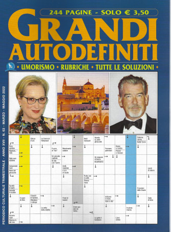 Grandi Autodefiniti - n. 63  - trimestrale - marzo - maggio  2022 - 244 pagine