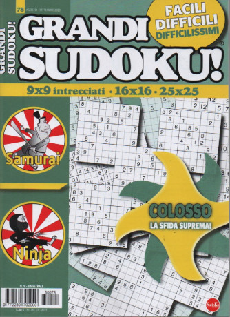 Grandi sudoku - n. 78 -agosto - settembre   2023 - bimestrale