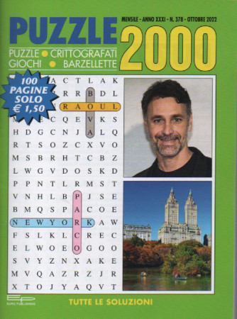 Puzzle 2000 - n. 378 - mensile  -ottobre   2022 - 100 pagine