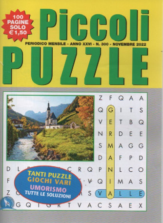 Piccoli Puzzle -  mensile -  n.300 - novembre   2022 - 100 pagine