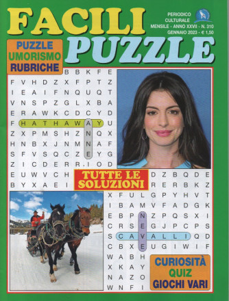 Facili puzzle - n. 310 - mensile  -gennaio 2023