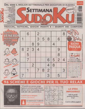 Settimana Sudoku - n.973-5 aprile    2024 - settimanale
